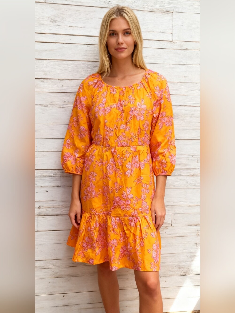 J.CREW size 16 Ruffle Dress Long sleeve Floral Short Flare